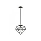 Livex Lighting 49152-68 Knox 1-Light 60W Shiny Black with Polished Chrome Accents Pendant