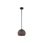 Livex Lighting 49181-07 Charlton 1-Light 60W Bronze with Antique Brass Accents Pendant