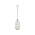 Livex Lighting 49182-03 Charlton 1-Light 60W White with Brushed Nickel Accents Pendant