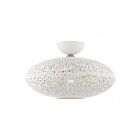 Livex Lighting Charlton 49183-03 1-Light 60W White with Brushed Nickel Accents Semi Flush Mount