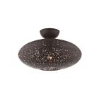 Livex Lighting Charlton 49183-07 1-Light 60W Bronze with Antique Brass Accents Semi Flush Mount