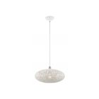 Livex Lighting 49184-03 Charlton 1-Light 60W White with Brushed Nickel Accents Pendant