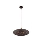 Livex Lighting 49185-07 Charlton 3-Lights 180W Bronze with Antique Brass Accents Pendant