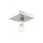 Livex Lighting Solna 49210-91 1-Lights 60W Brushed Nickel Flush Mount