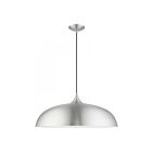 Livex Lighting 49234-66 Amador 3-Lights 180W Brushed Aluminum with Polished Chrome Accents Pendant