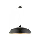 Livex Lighting 49234-68 Amador 3-Lights 180W Shiny Black with Polished Chrome Accents Pendant