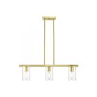 Livex Lighting 49273-12 Clarion 3-Lights 180W Satin Brass Chandelier