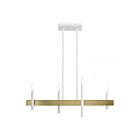 Livex Lighting 49334-03 Denmark 4-Lights 240W White with Antique Brass Accents Chandelier