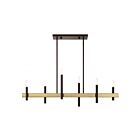 Livex Lighting 49336-07 Denmark 6-Lights 360W Bronze with Antique Brass Accents Chandelier
