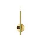 Livex Lighting Denmark 49341-12 60W 1-Light Satin Brass with Bronze Accents Wall Sconce