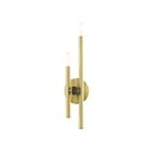 Livex Lighting Denmark 49342-12 120W 2-Lights Satin Brass with Bronze Accents Wall Sconce