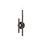 Livex Lighting Denmark 49342-46 120W 2-Lights Black Chrome with Brushed Nickel Accents Wall Sconce