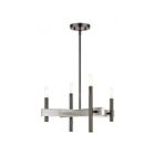 Livex Lighting 49344-46 Denmark 4-Lights 240W Black Chrome with Brushed Nickel Accents Chandelier