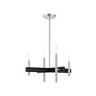 Livex Lighting 49344-91 Denmark 4-Lights 240W Brushed Nickel with Black Accents Chandelier