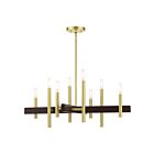 Livex Lighting 49348-12 Denmark 8-Lights 480W Satin Brass with Bronze Accents Chandelier