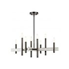Livex Lighting 49348-46 Denmark 8-Lights 480W Black Chrome with Brushed Nickel Accents Chandelier