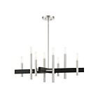 Livex Lighting 49348-91 Denmark 8-Lights 480W Brushed Nickel with Black Accents Chandelier
