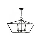 Livex Lighting 49435-04 Devone 5-Lights 300W Black with Brushed Nickel Accents Chandelier
