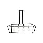Livex Lighting 49437-04 Devone 4-Lights 240W Black with Brushed Nickel Accents Chandelier