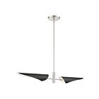 Livex Lighting 49492-91 Capistrano 2-Lights 120W Brushed Nickel Chandelier