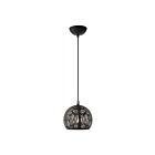 Livex Lighting 49541-04 Chantilly 1-Light 60W Black with Brushed Nickel Accents Pendant