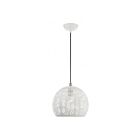 Livex Lighting 49542-03 Chantilly 1-Light 60W White with Brushed Nickel Accents Pendant