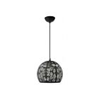 Livex Lighting 49542-04 Chantilly 1-Light 60W Black with Brushed Nickel Accents Pendant