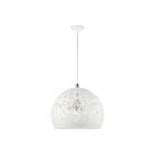 Livex Lighting 49544-03 Chantilly 3-Lights 180W White with Brushed Nickel Accents Pendant