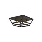 Livex Lighting Schofield 49560-07 2-Lights 80W Bronze with Antique Brass Accents Flush Mount