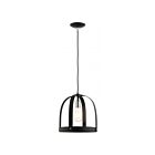 Livex Lighting 49643-14 Stoneridge 1-Light 60W Textured Black with Brushed Nickel Accents Pendant