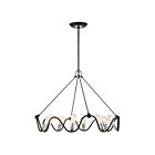 Livex Lighting 49736-14 Archer 8-Lights 480W Textured Black with Brushed Nickel Accents Chandelier