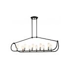 Livex Lighting 49738-14 Archer 10-Lights 600W Textured Black with Brushed Nickel Accents Chandelier