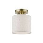 Livex Lighting Blossom 49807-01 1-Light 60W Antique Brass Semi Flush Mount