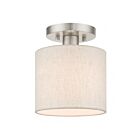 Livex Lighting Blossom 49807-91 1-Light 60W Brushed Nickel Semi Flush Mount