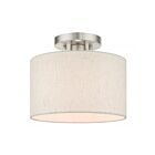 Livex Lighting Blossom 49808-91 1-Light 60W Brushed Nickel Semi Flush Mount