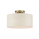 Livex Lighting Blossom 49809-01 1-Light 60W Antique Brass Semi Flush Mount