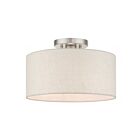 Livex Lighting Blossom 49809-91 1-Light 60W Brushed Nickel Semi Flush Mount