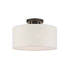 Livex Lighting Blossom 49809-92 1-Light 60W English Bronze Semi Flush Mount
