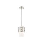 Livex Lighting 49861-91 Calinda 1-Light 40W Brushed Nickel Pendant
