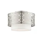 Livex Lighting Calinda 49862-91 1-Light 60W Brushed Nickel Semi Flush Mount