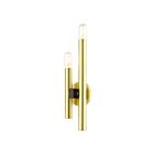 Livex Lighting Helsinki 49992-12 120W 2-Lights Satin Brass with Bronze Accents Wall Sconce