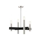 Livex Lighting 49994-91 Helsinki 4-Lights 240W Brushed Nickel with Black Accents Chandelier