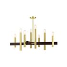 Livex Lighting 49998-12 Helsinki 8-Lights 480W Satin Brass with Bronze Accents Chandelier