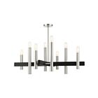Livex Lighting 49998-91 Helsinki 8-Lights 480W Brushed Nickel with Black Accents Chandelier