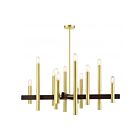 Livex Lighting 49999-12 Helsinki 12-Lights 720W Satin Brass with Bronze Accents Chandelier
