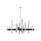 Livex Lighting 49999-91 Helsinki 12-Lights 720W Brushed Nickel with Black Accents Chandelier