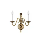 Livex Lighting Williamsburgh 5002-01 120W 2-Lights Antique Brass Wall Sconce