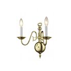 Livex Lighting Williamsburgh 5002-02 120W 2-Lights Polished Brass Wall Sconce