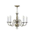 Livex Lighting 5005-01 Williamsburgh 5-Lights 300W Antique Brass Chandelier