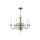 Livex Lighting 5006-01 Williamsburgh 6-Lights 360W Antique Brass Chandelier